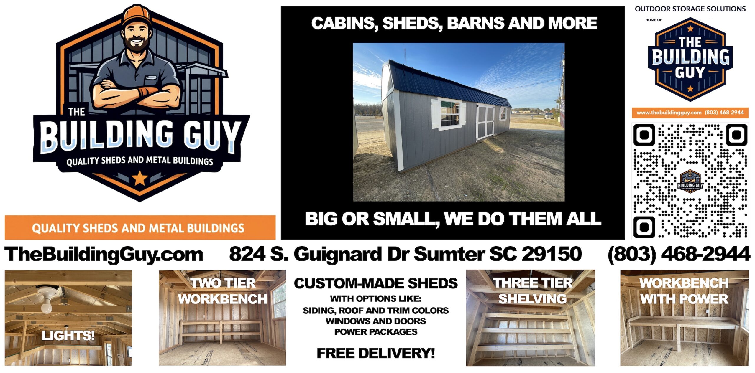 Home Sheds Of Manning Banner For Wood Buildings Scaled
